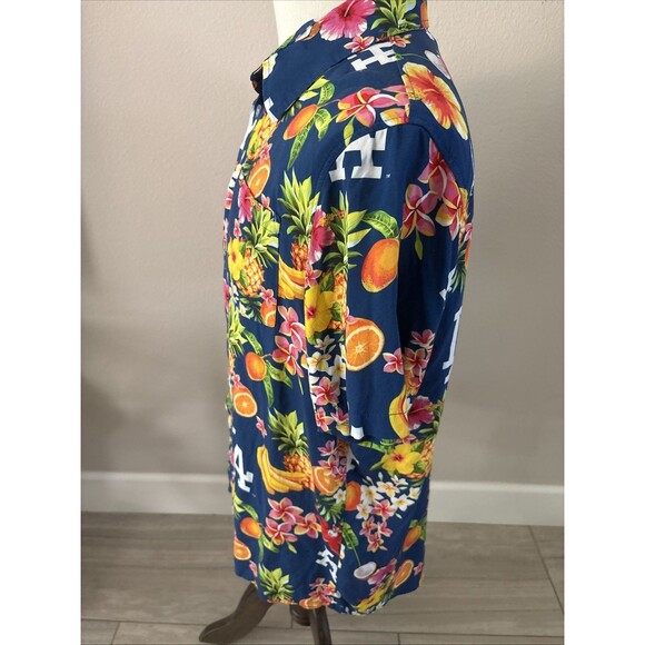 Los Angeles Dodgers MLB Hawaiian Floral Fruits Logo Shirt Men's Size Large - Picture 6 of 16